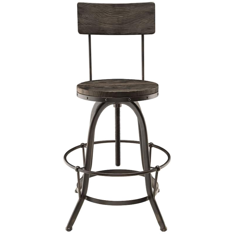 Carbon Loft Richard Wood and Metal Bar Stool