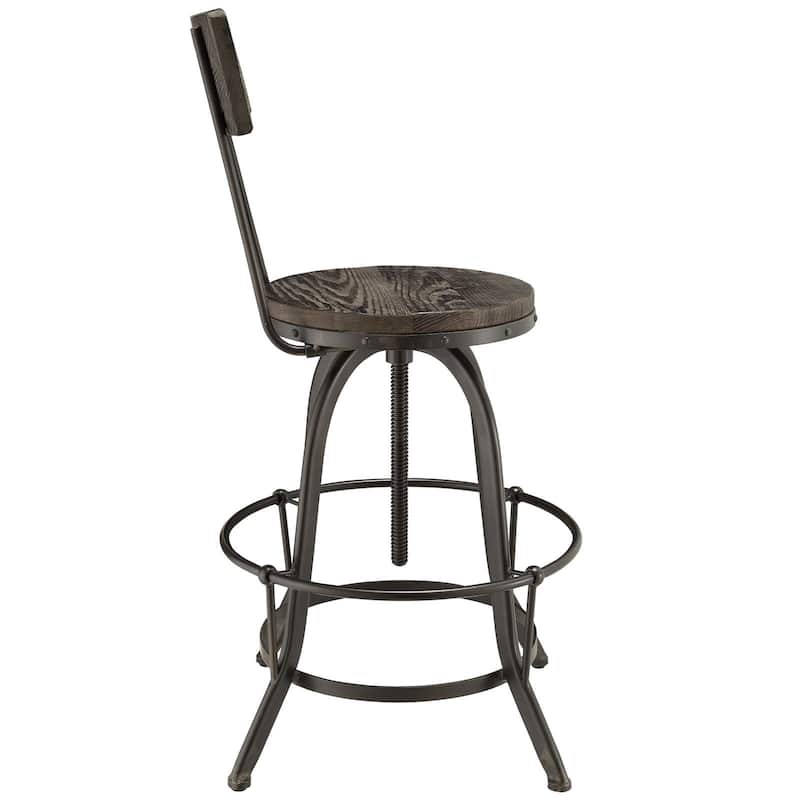 Carbon Loft Richard Wood and Metal Bar Stool