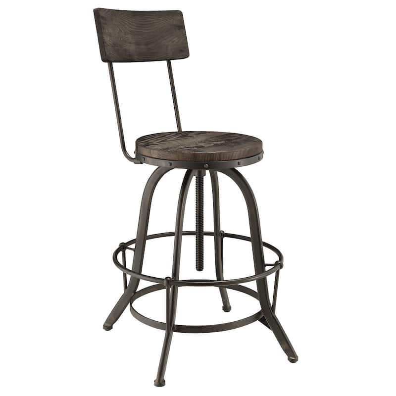 Carbon Loft Richard Wood and Metal Bar Stool