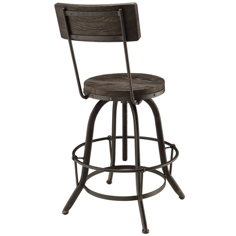 Carbon Loft Richard Wood and Metal Bar Stool