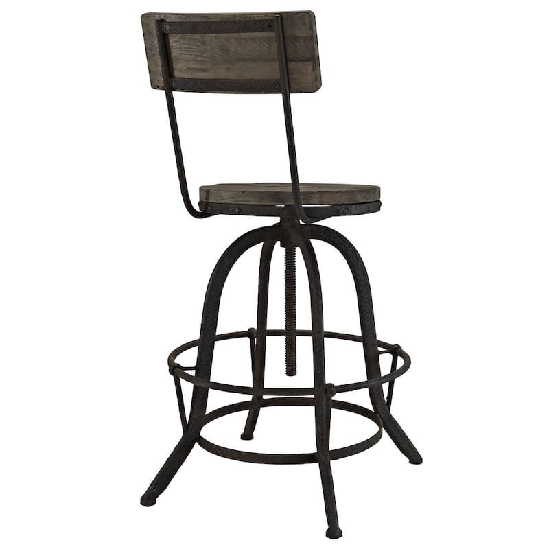 Carbon Loft Richard Wood and Metal Bar Stool