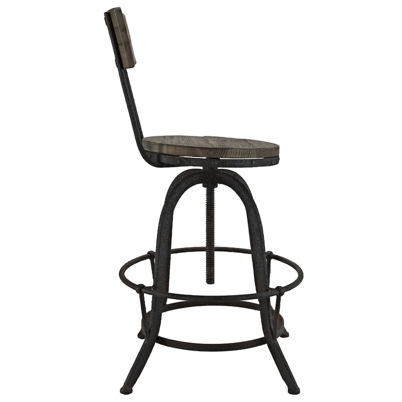 Carbon Loft Richard Wood and Metal Bar Stool