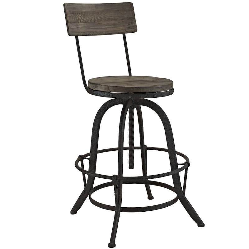 Carbon Loft Richard Wood and Metal Bar Stool