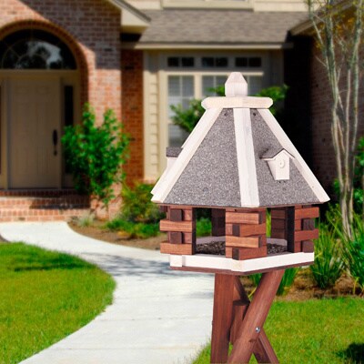 Trixie Nordic 58-inch Wooden Tripod Bird Feeder - 21.5"h x 17"d