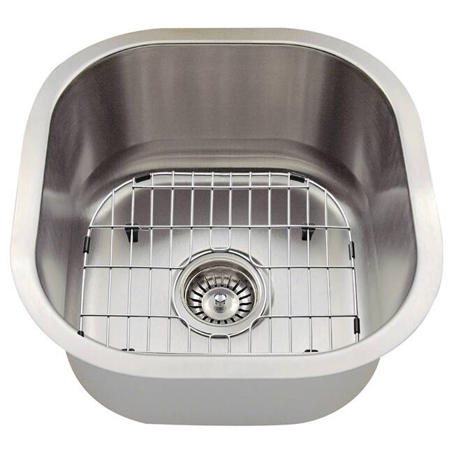 The Polaris Sinks 16-gauge Kitchen Ensemble (Sink, Standard Strainer, Sink Grid, Cutting Board)