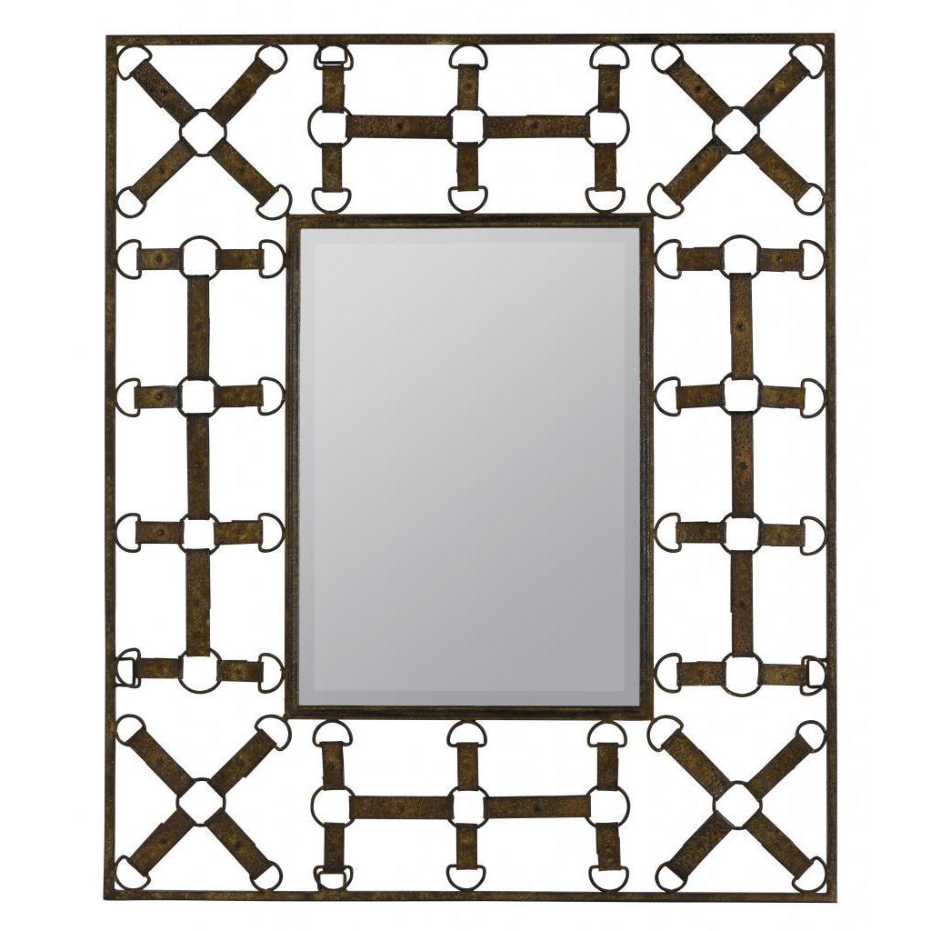 Barthal Rusted Brown D ring Detail Wall Mirror