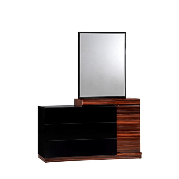 Black High Gloss and Zebra Walnut Dresser   16278589  