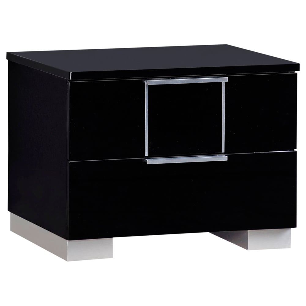 Shop Black High Gloss Nightstand Overstock 9089122