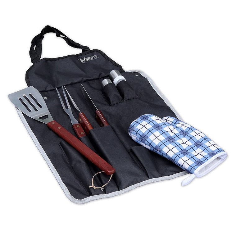 GigaTent BBQ Apron and Utensil Stainless Steel Set