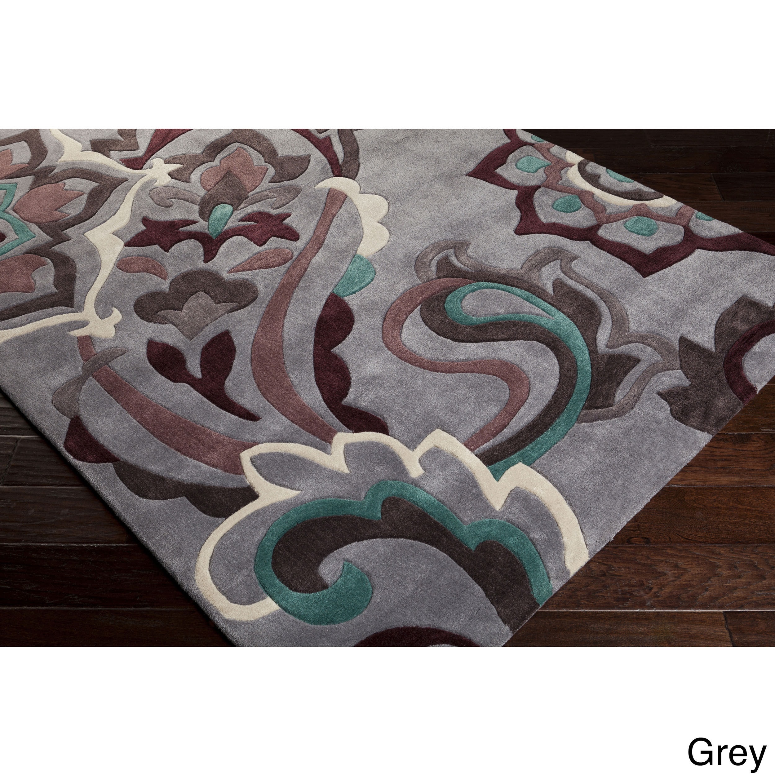 Hand tufted Floral Contemporary Area Rug (5 X 8)