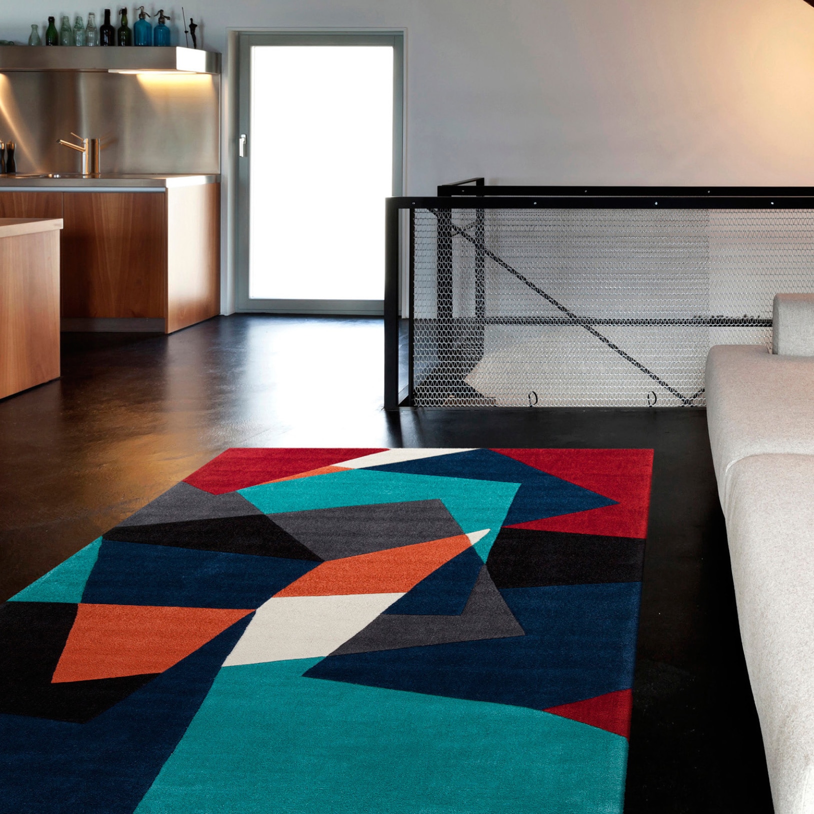 Hand tufted Abstract Geometric Contemporary Area Rug (5 X 8)