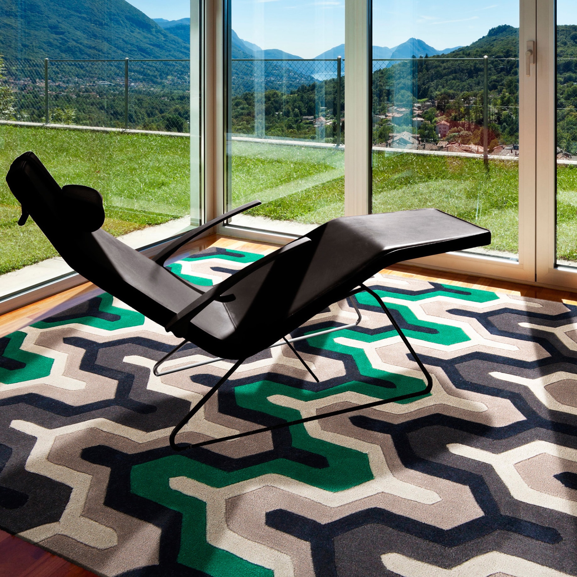 Hand tufted Geometric Contemporary Area Rug (5 X 8)