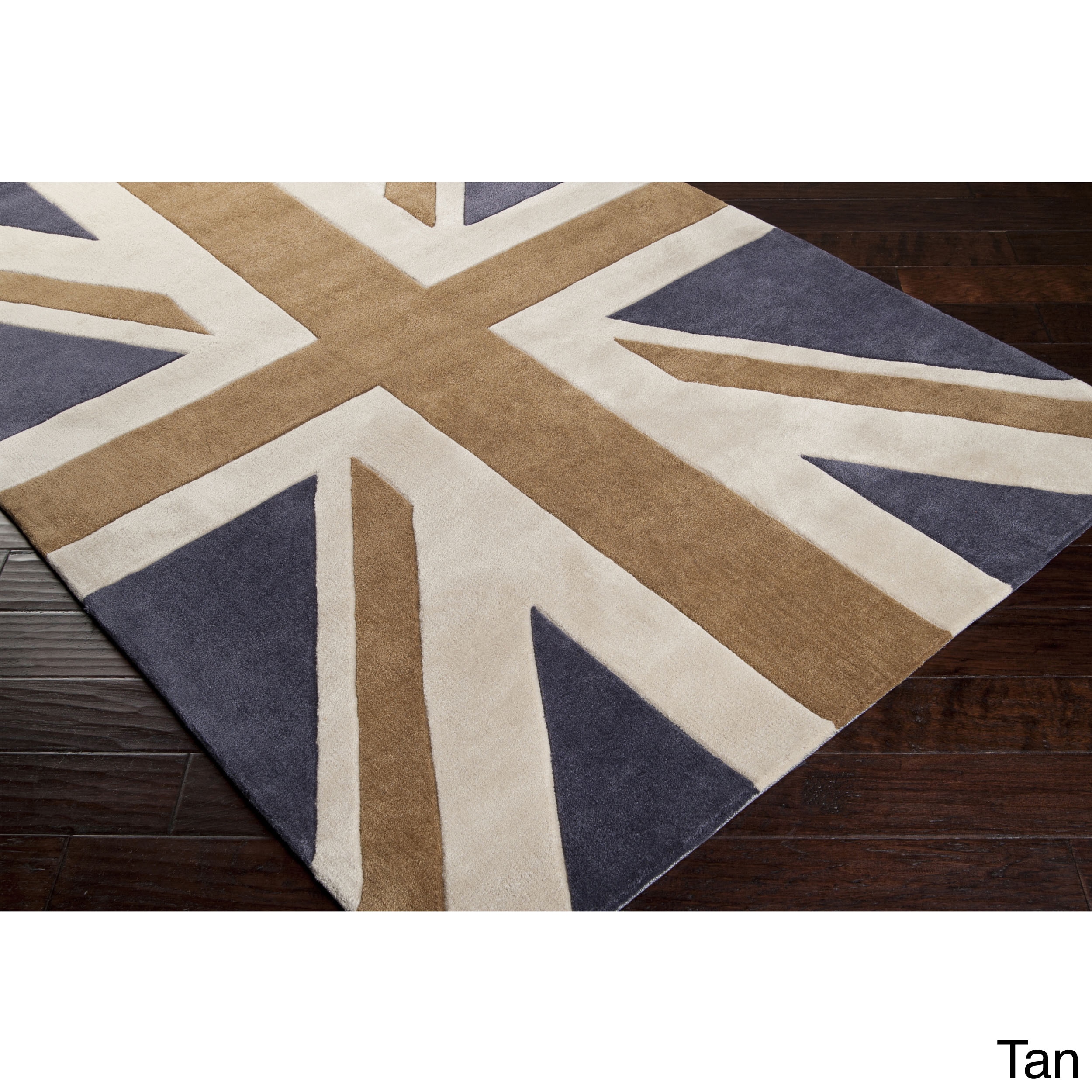 Hand tufted Union Jack Novelty Contemporary Area Rug (8 X 11)