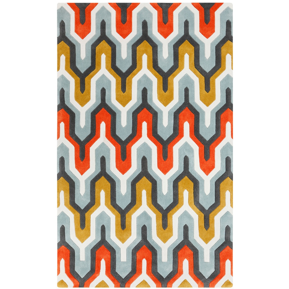 Hand tufted Geometric Contemporary Area Rug (8 X 11)