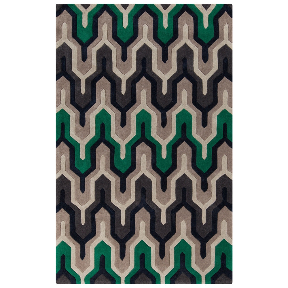 Hand tufted Geometric Contemporary Area Rug (8 X 11)