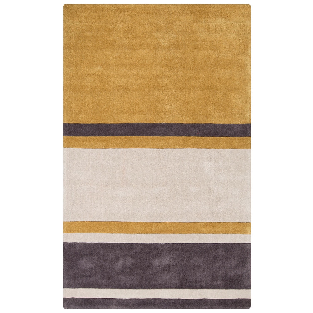 Hand tufted Stripe Contemporary Area Rug (8 X 11)