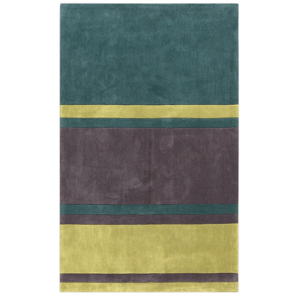 Hand tufted Stripe Contemporary Area Rug (9 X 13)