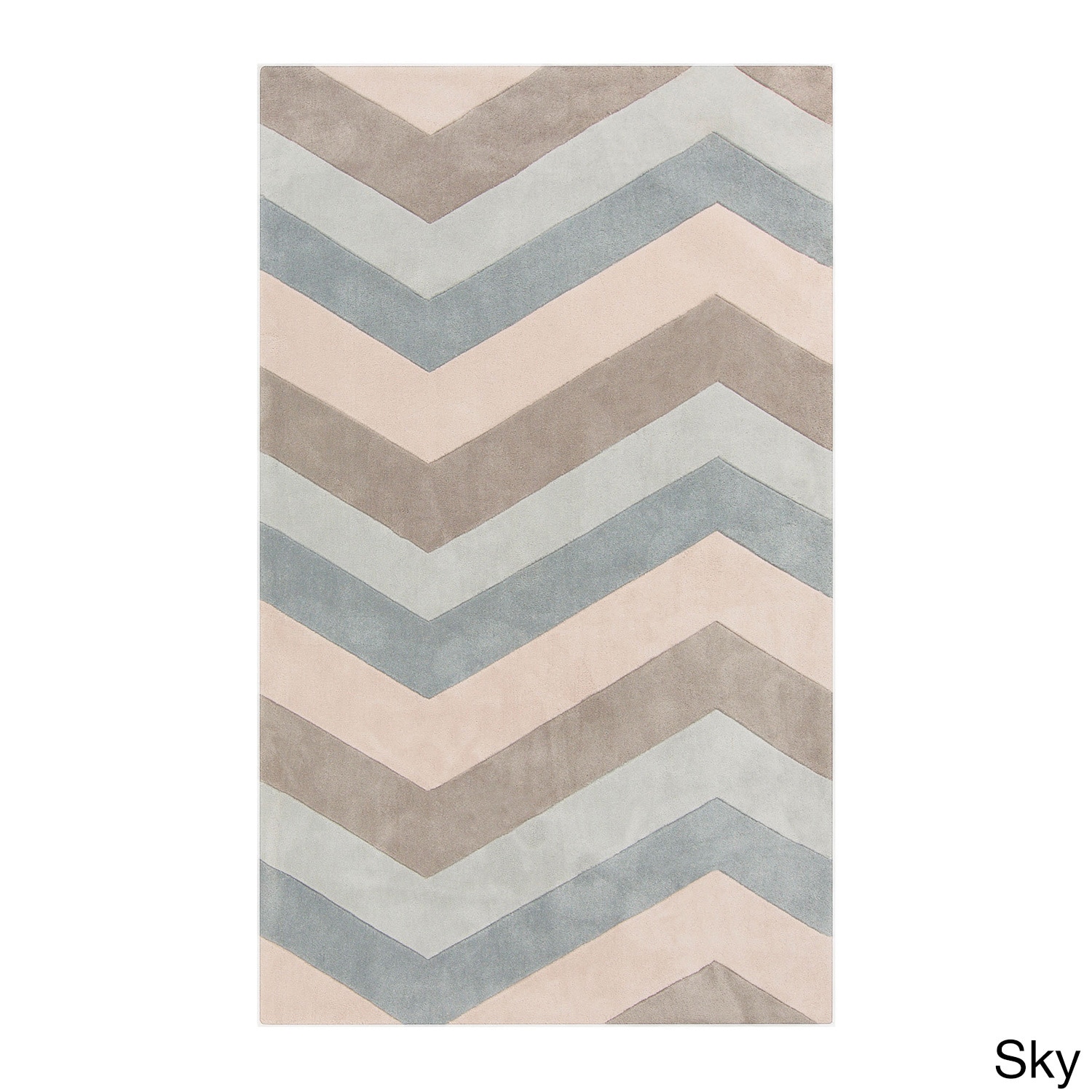 Hand tufted Chevron Geometric Contemporary Area Rug (8 X 11)