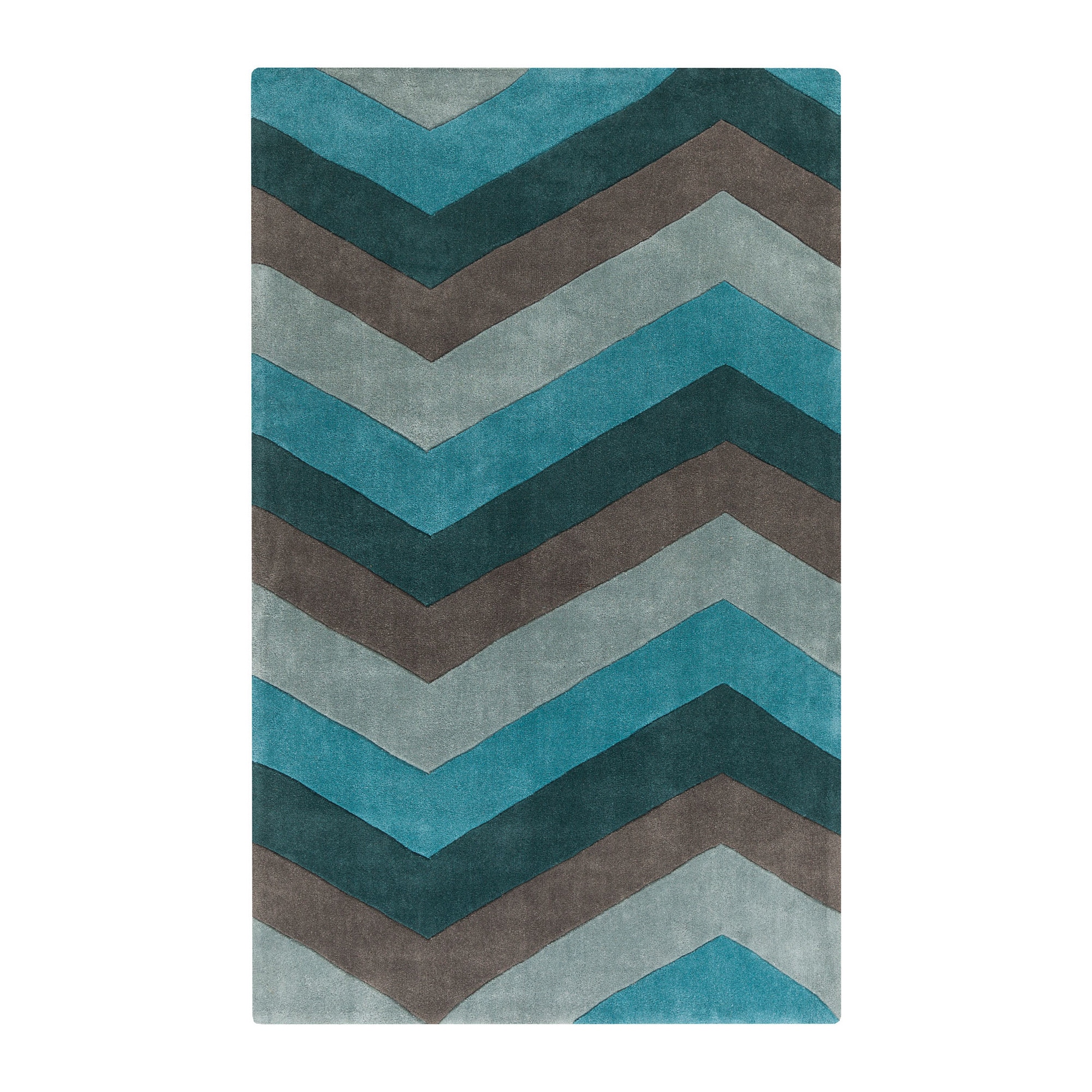 Hand tufted Chevron Geometric Contemporary Area Rug (9 X 13)