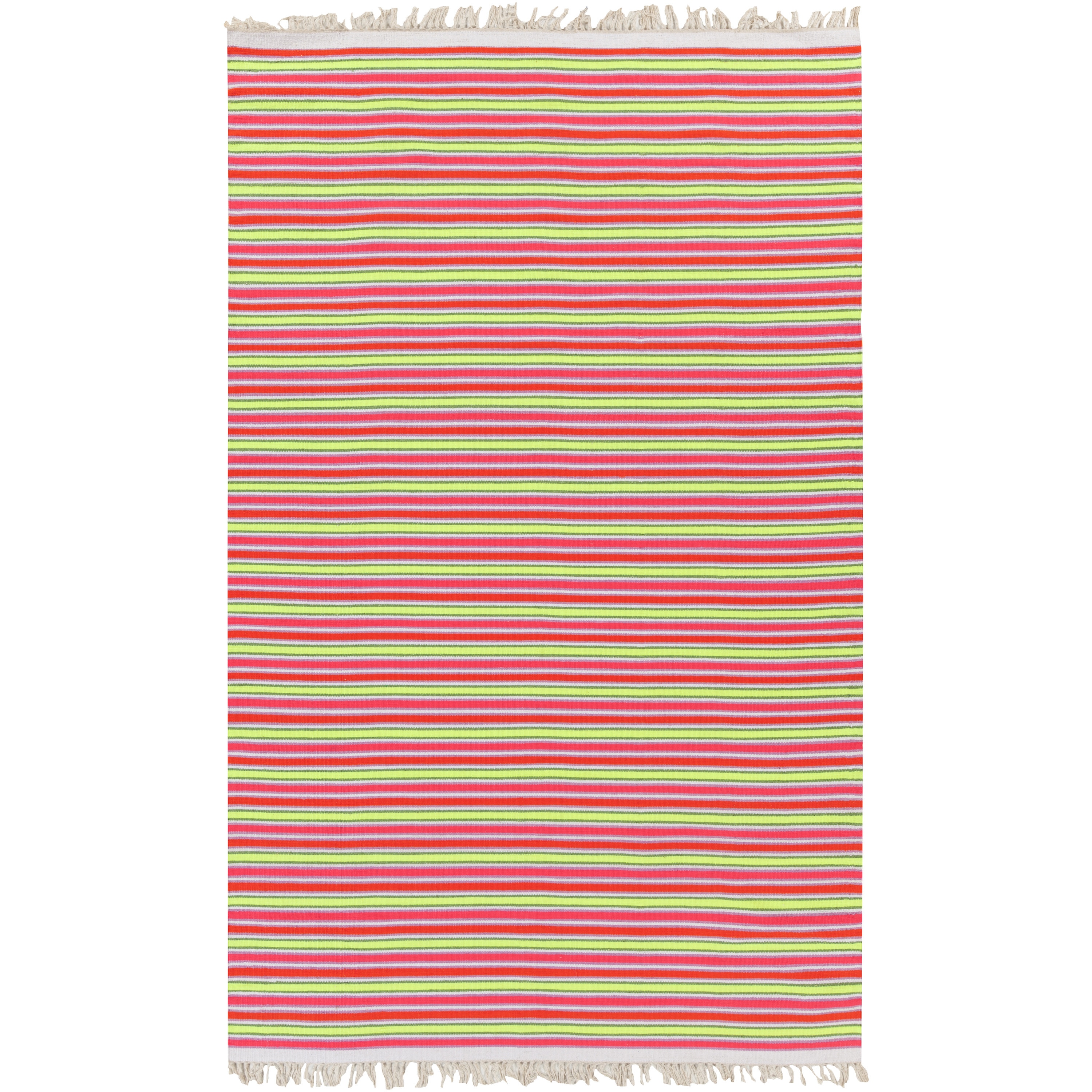 Papilio Pepper Hand woven Pinky Striped Area Rug (8 X 10)