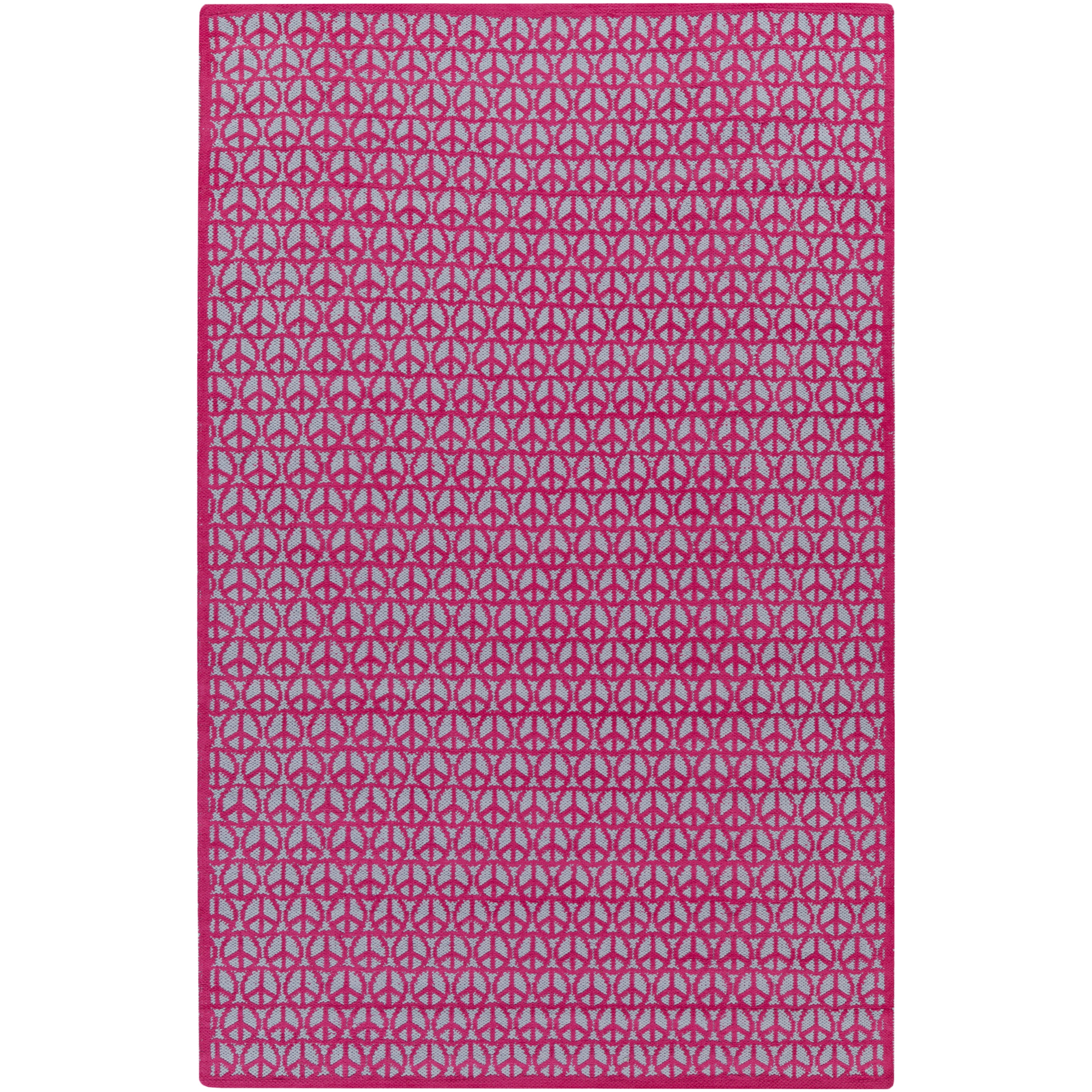 Papilio Pepper Hand woven Pink Peace Area Rug (5 X 8)