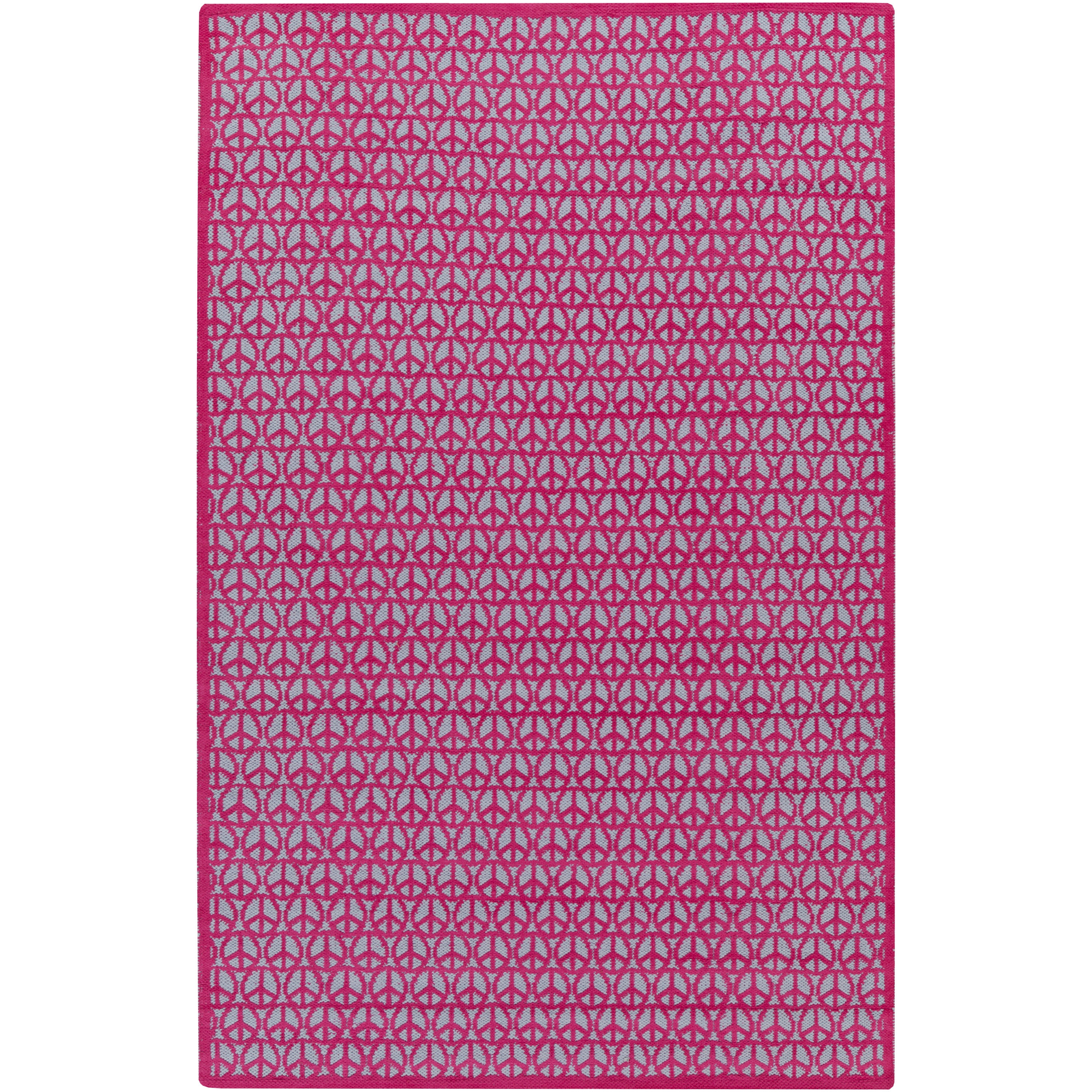 Papilio Pepper Hand woven Pink Peace Area Rug (4 X 6)