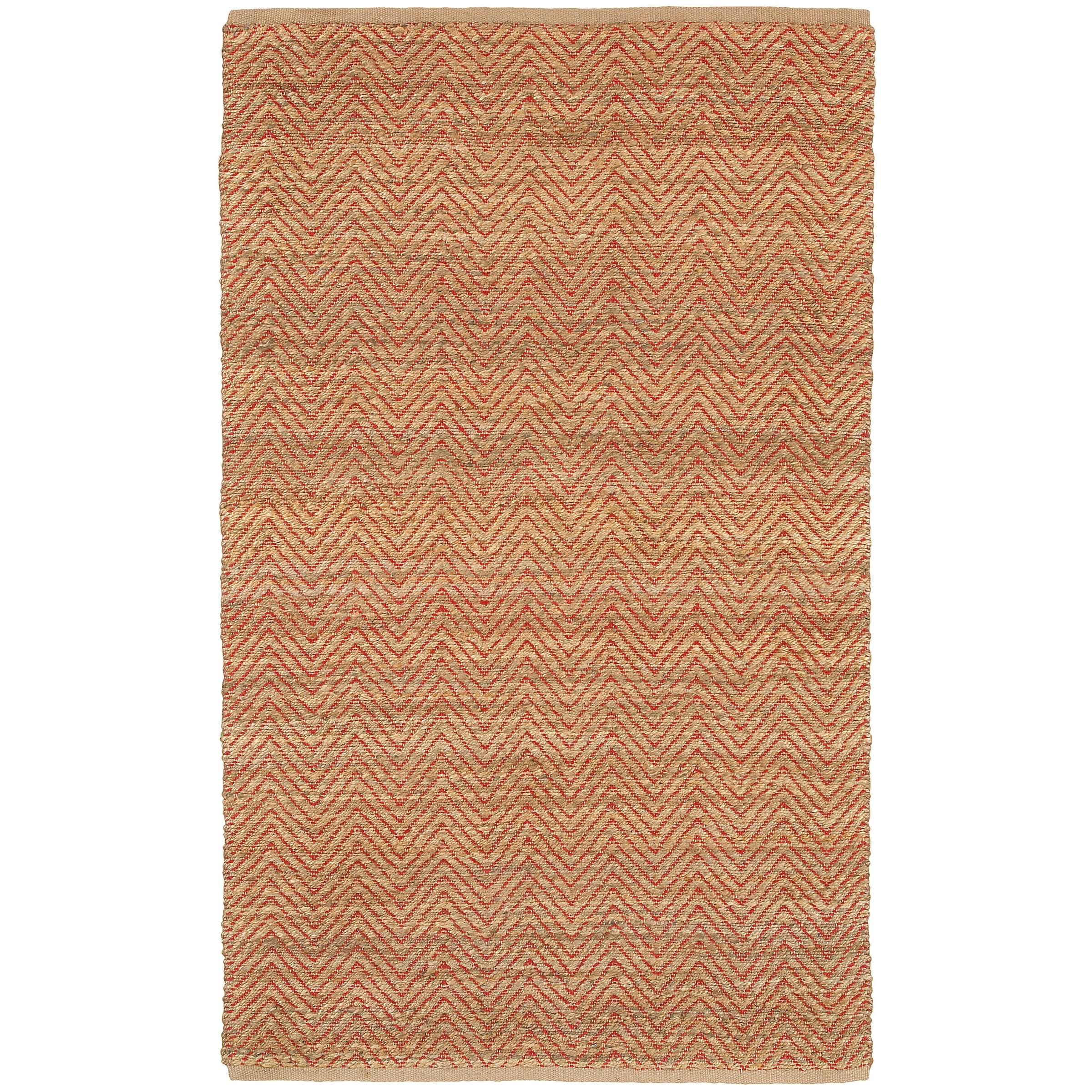 Hand Crafted Natural Fiber Red Area Rug (5 X 79)