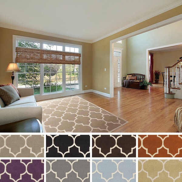 Hand-tufted Kimberly Moroccan Tile Wool Area Rug - 6' x 9'