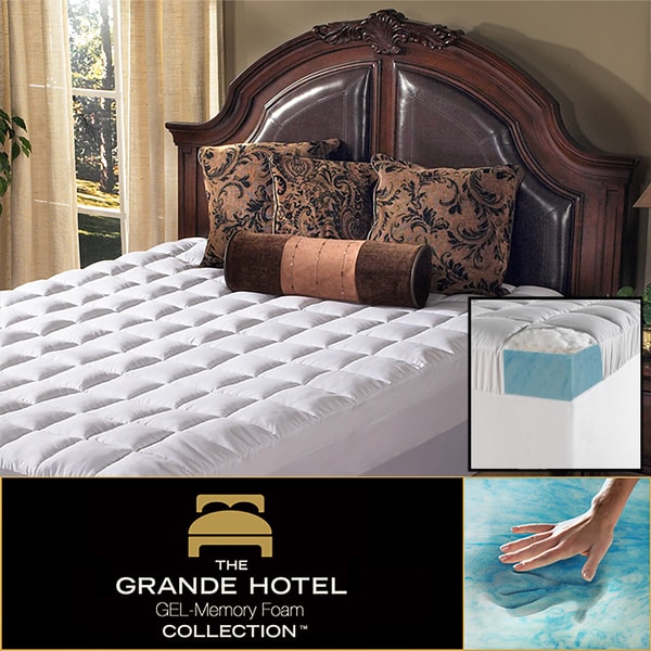 Grande Hotel Collection 5.5 inch Gel Memory Foam and Fiber Mattress Topper Grande Hotel Collection Memory Foam Mattress Toppers