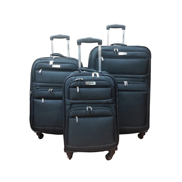 Shop Cole Express Lane Black 3piece Expandable Spinner Luggage