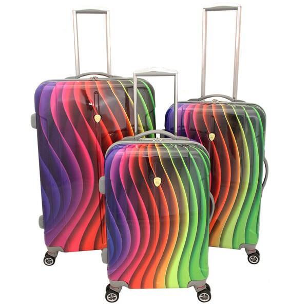 Rainbow 3-piece Hardside Lightweight Spinner Luggage Set - 16279029 ...