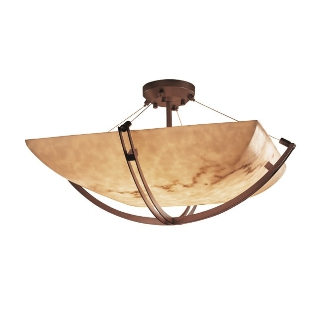 Lumenaria 3 light Crossbar Dark Bronze Semi flush