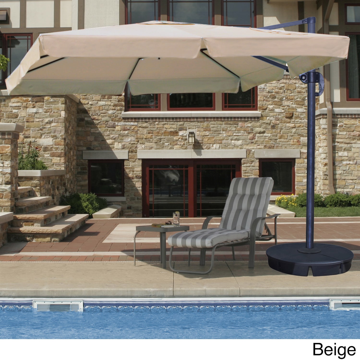 Santorini Ii 10 foot Square Cantilever Umbrella With Valance