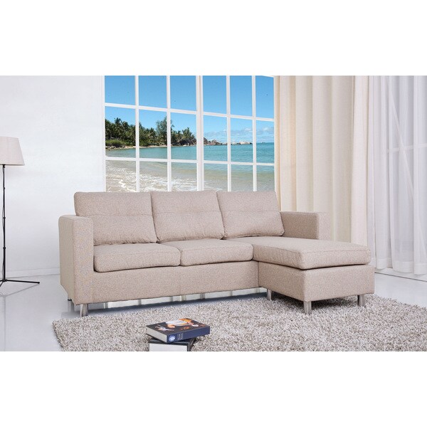 Shop Detroit Camel Convertible Sectional Sofa and Ottoman Free Shipping Today