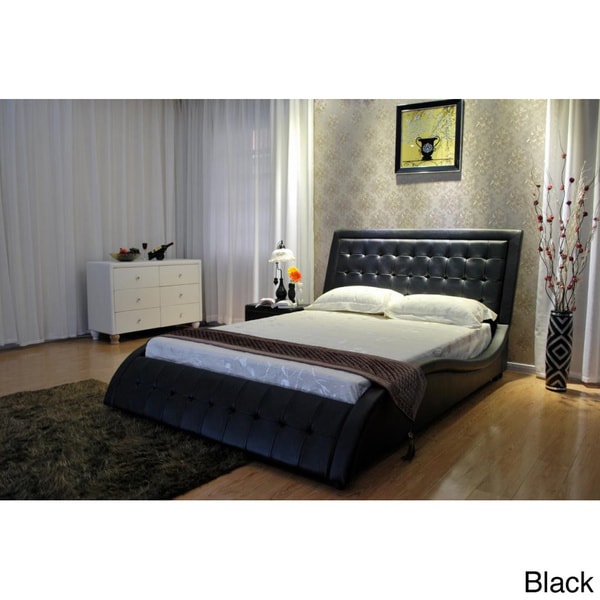 Eastern King Wave like Shape Upholstered Bed   Shopping