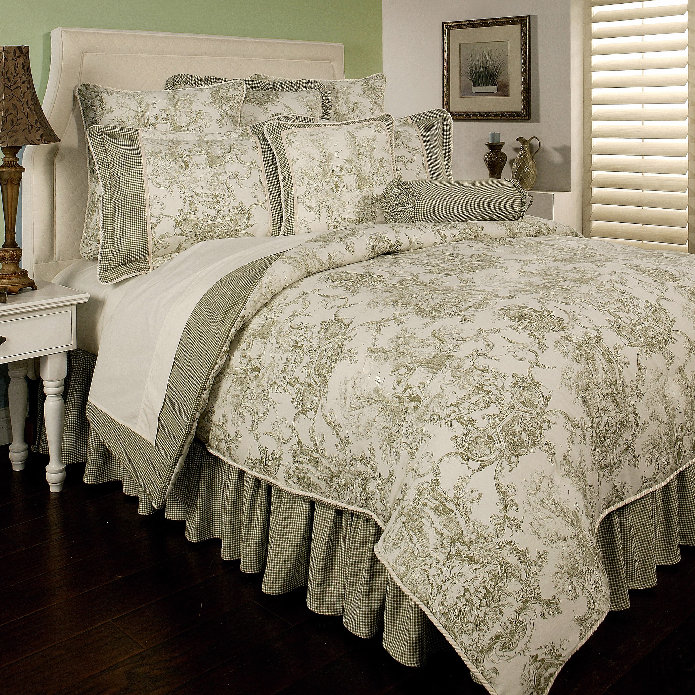 Sherry Kline Country Toile Green 6 piece Comforter Set