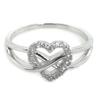 Eternally Haute Sterling Silver Cubic Zirconia Infinite Love Ring