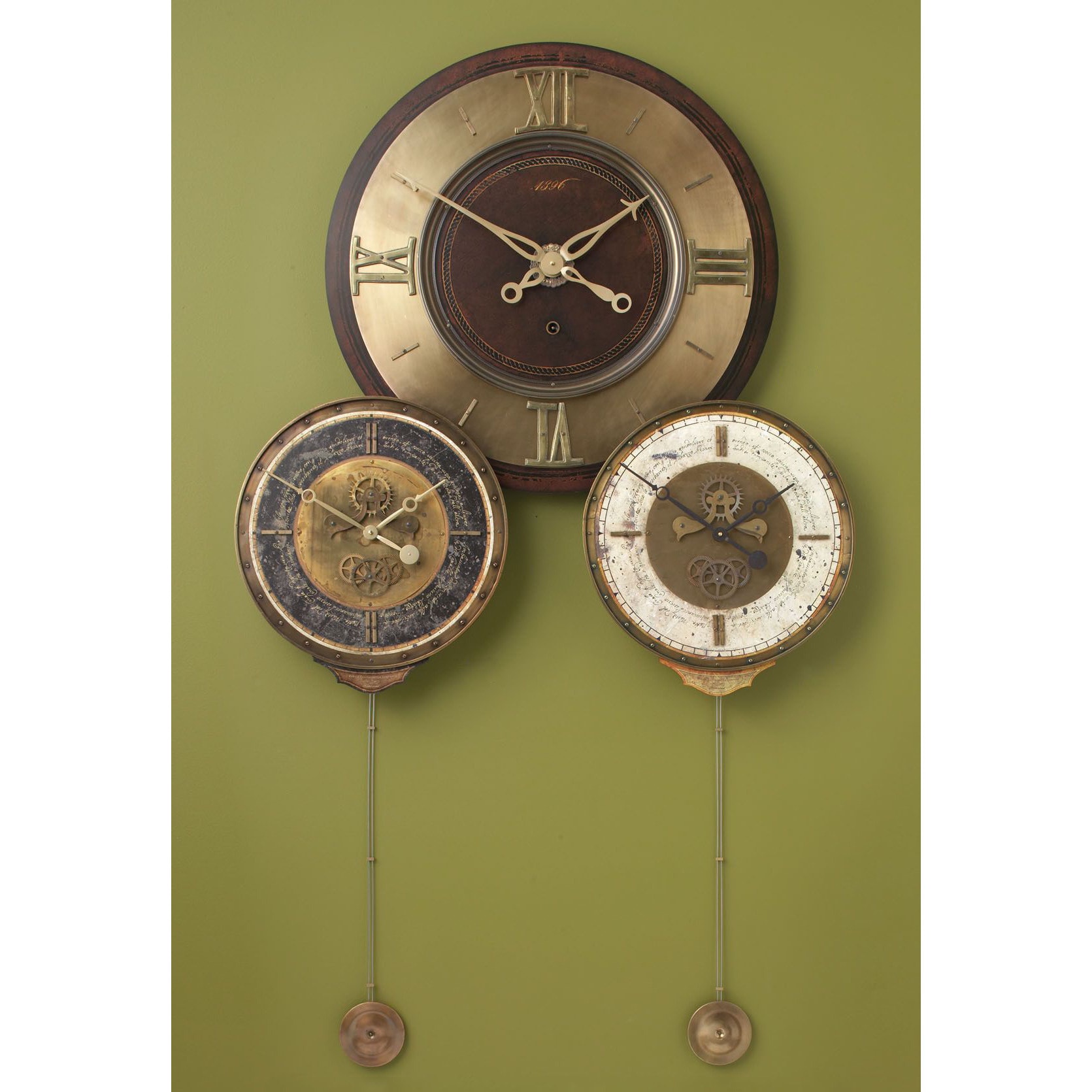 1896 Wall Clock In Lightly Distressed Mahogany