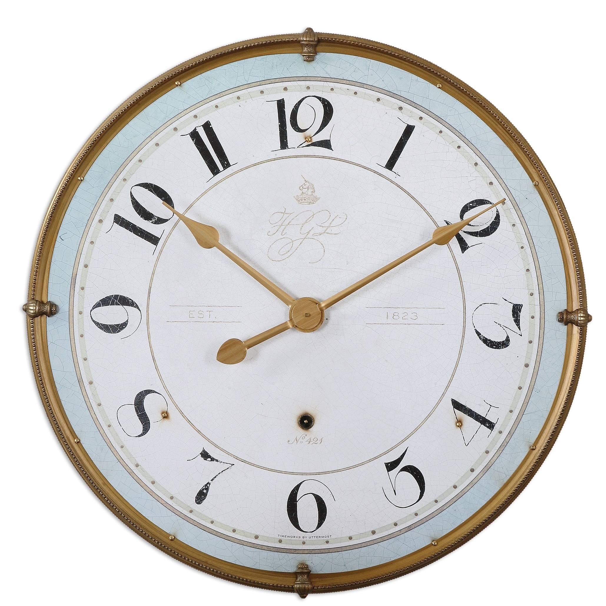 Torriana Antiqued Goldtone And Ivory Wall Clock