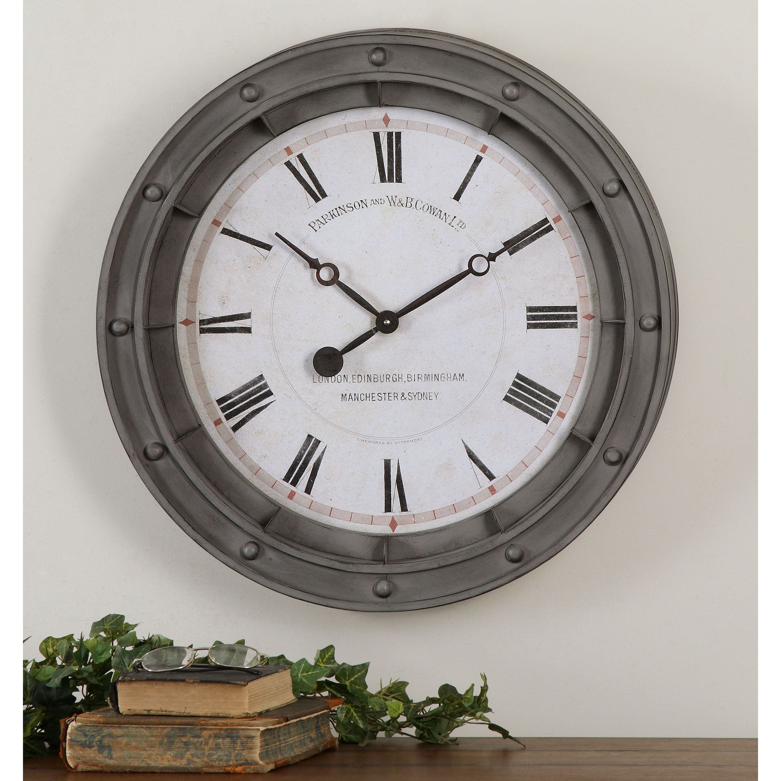 Porthole Clock Metal/mdf Clock