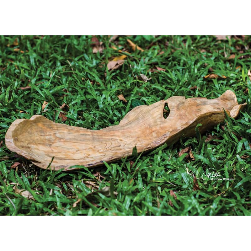 Uttermost Teak Wood Leaf-shaped Bowl