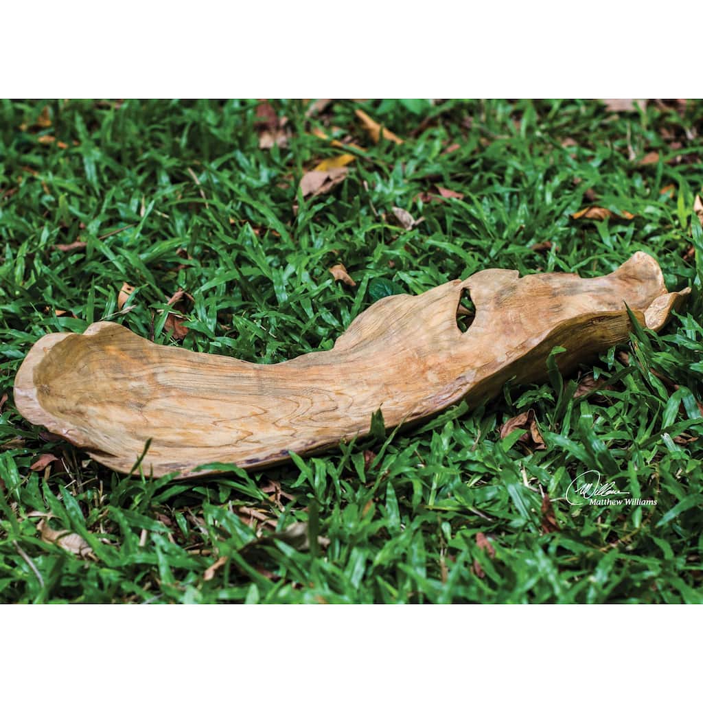 Uttermost Teak Wood Leaf-shaped Bowl