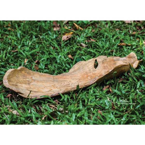 Uttermost Teak Wood Leaf-shaped Bowl