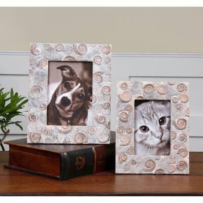 Uttermost Polyresin Spirula Stone-look Photo Frames (Set of 2)