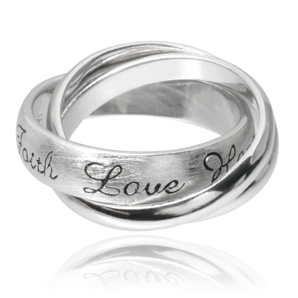 Shop Journee Collection Sterling Silver Faith Hope Love Rings On Sale