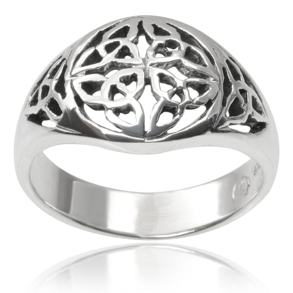 Journee Collection Sterling Silver Celtic Design Ring