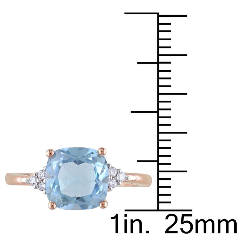 Miadora 10k Rose Gold Sky Blue Topaz and Diamond Accent Cocktail Ring