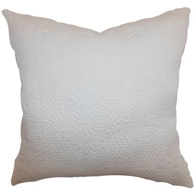 Xafina Creme Quilted 18-inch Feather and Down Filled Throw Pillow