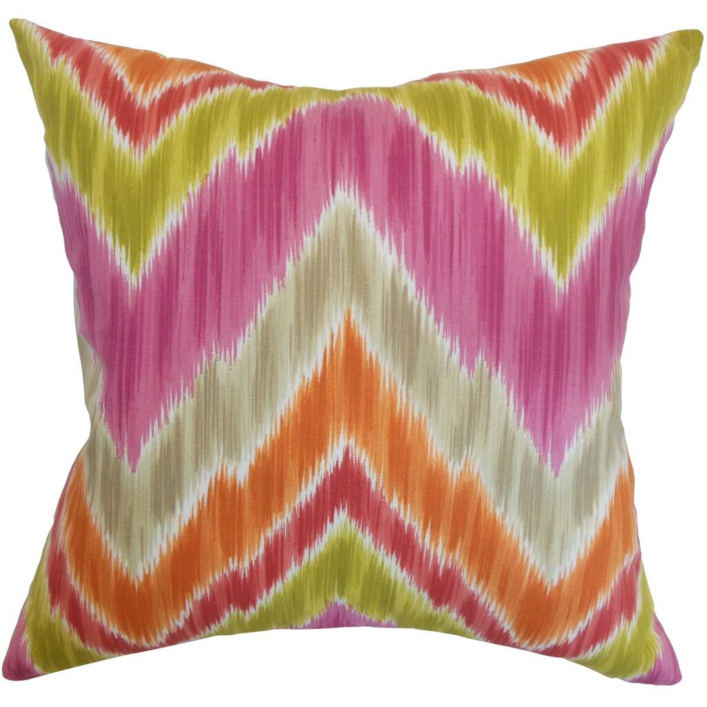 Afutara Fruity Ikat Feather and Down Filled Throw Pillow