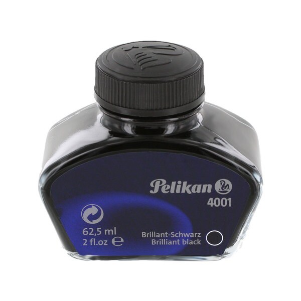 Pelikan 4001 Fountain Pen Bottled Black Ink Refill, 62.5ml Free